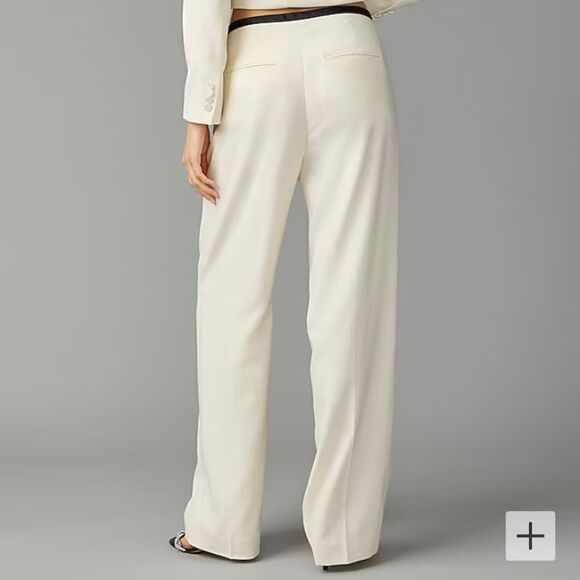 J.Crew Collection pleated wide-leg tuxedo pant in Italian wool - Picture 2 of 10